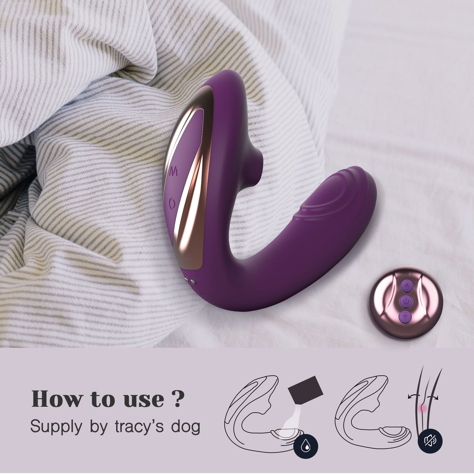 Juicy Clitoral Licking Vibrator, Clitoral and G-Spot stimulation, 7 tongue vibration modes and 10 pulsating modes, Remotely control the sensitivity, Wireless charging, Silky-soft silicone