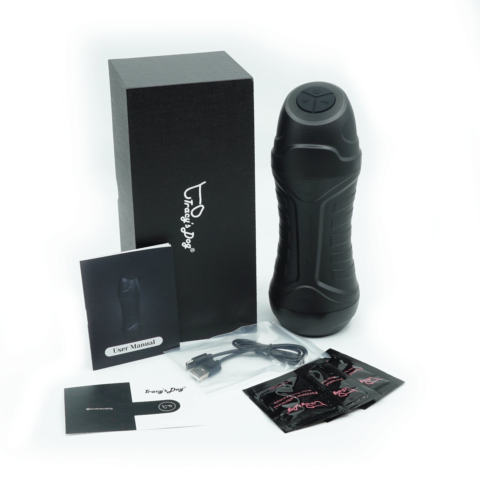 Osburn Automatic Male Masturbator, color: black, 6 vibration and suction modes, Quik to assemble, USB charging