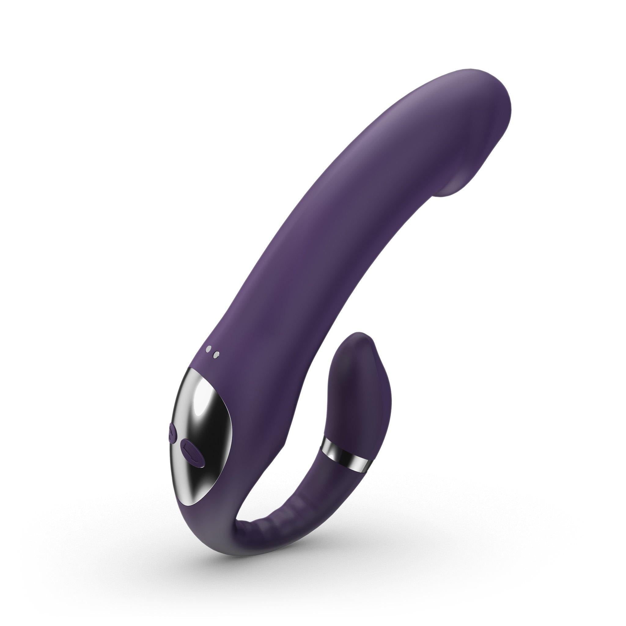 Double-E Vibrator G-Spot toy, 10 Different vibration, 10 Different vibration modes in the tail partial, Special Rotation modes in the head for more stimulation, Ergonomically design for hit your elusive pleasure zone, Body-safe, waterproof, and odorless silicon, USB Quickly charge for pleasure whenever you want